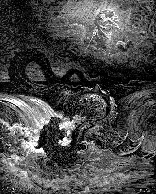 Gustave Dore (1865) Die vernichtung des Leviathan Gravur