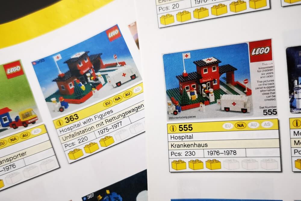 Im Collectors Guide ist gut zu sehen, dass Set 363 und Set 555 komplett identisch sind. 