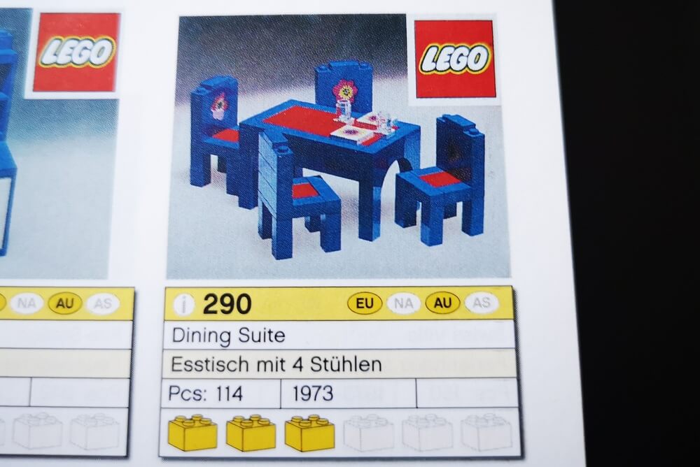 Die seltene Verpackung von Set 290 im Lego Collectors Guide gezeigt.