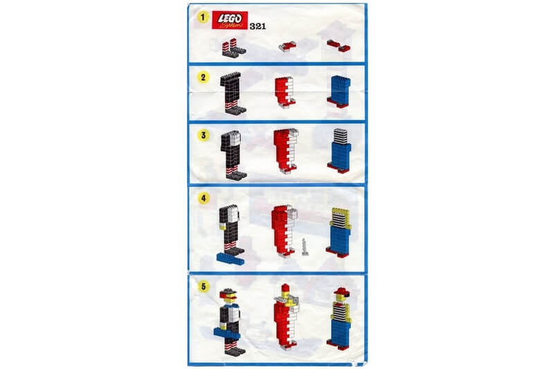 Ein Scan der sehr seltenen Bauanleitung von Lego-Set 321. 