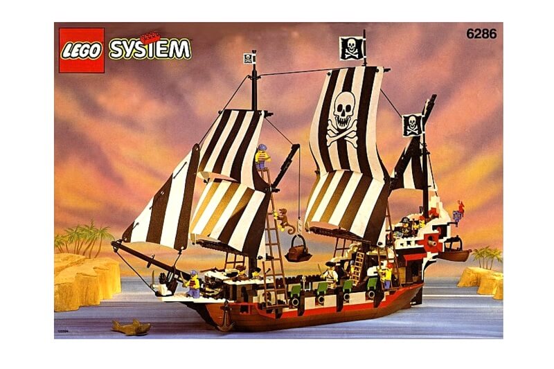 Großes Piratenschiff von Lego mit der Setnummer 6286 aus dem Jahr 1993.