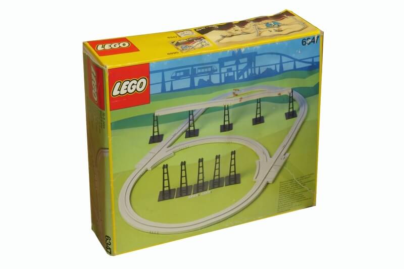 Die sehr seltene Box von Set 6347 von Lego, das Ergänzungsteile für die Monorail lieferte.