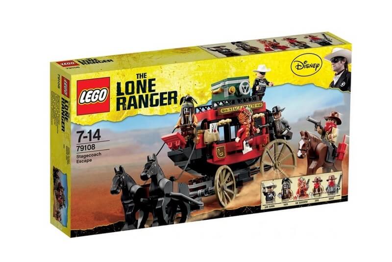 Eine schön gebaute Western-Postkutsche aus LEGO.