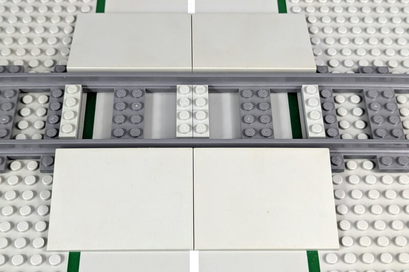 Lego Bahnübergang Bauschritt 3.