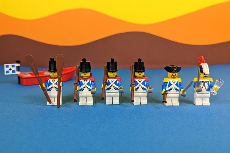Sechs Blaurock-Soldaten von Lego aus dem Jahr 9189.