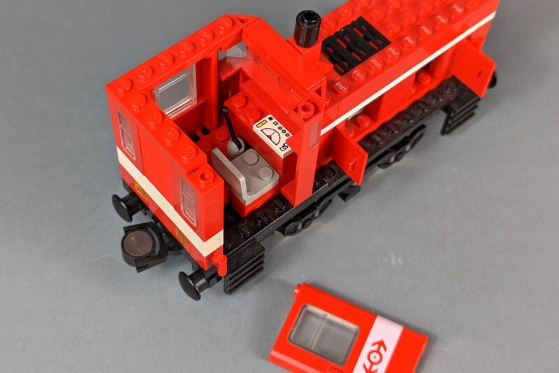 Blick ins Cockpit der Lego-Lokomotive.