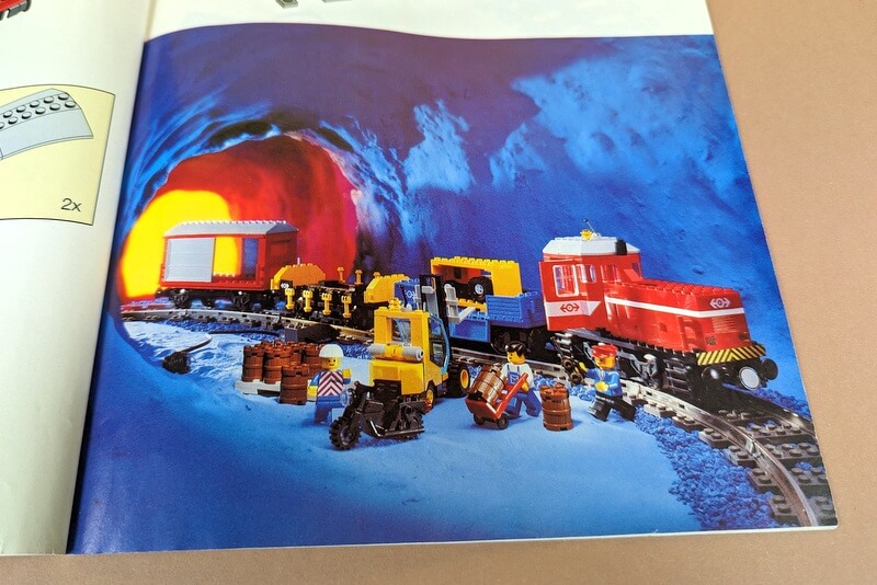 Werbebild von Lego mit einer Eisenbahn-Szene von 1991.