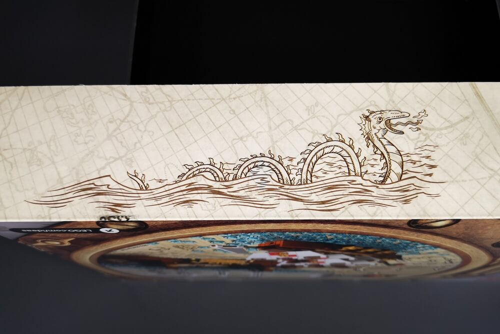 Eine gezeichnete Seeschlange mit Namen Leviathan.