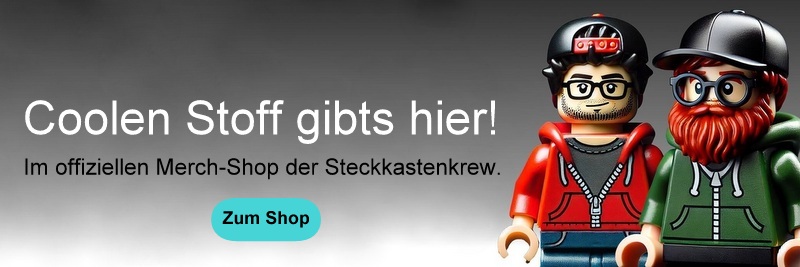 Banner mit Andy und Basti von der Steckkastenkrew und dem Hinweis, dass man nach dem Klick in den Shop weitergeleitet wird.